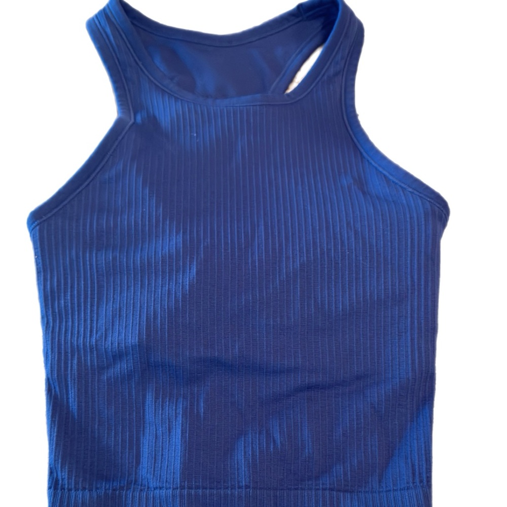 Ribbed Blue Tank Top